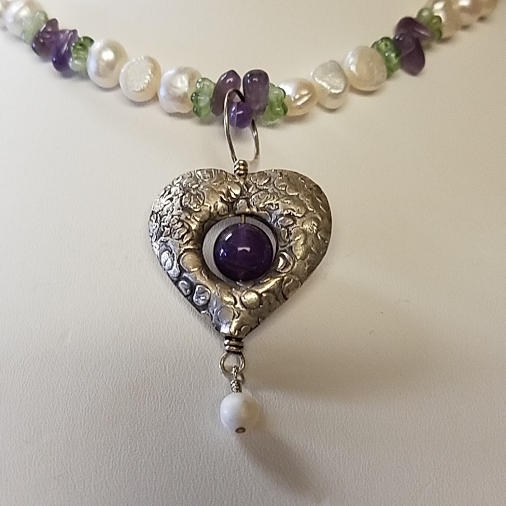 Brand New Sterling Gemstone Necklace